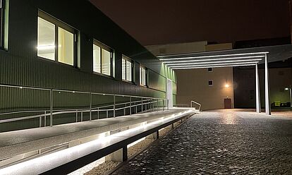 Nachtaufnahme des Stasi-Unterlagen-Archivs