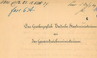 Schreiben des badischen Staatsministeriums an das Reichsministerium über die Niederschlagung der Badischen Revolution, 22. Juli 1849
