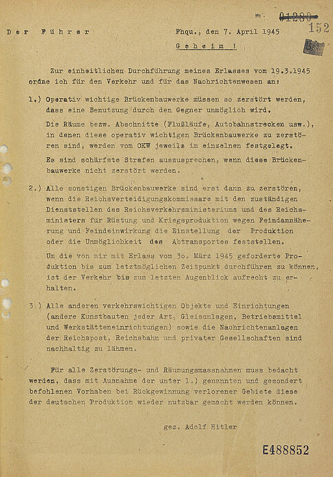 Maschinenschriftliches Dokument mit nummerierten Absätzen