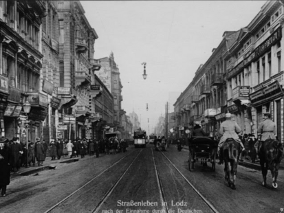Lodz in Polen nach der Besetzung durch die deutschen Truppen, 1914