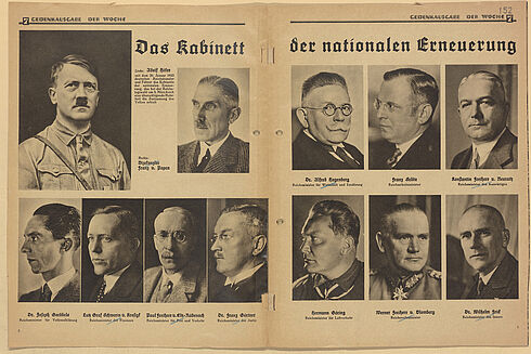 Fotoabbildungen und Vorstellung von Adolf Hitlers Kabinett
