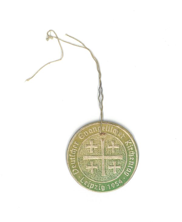 Teilnehmerplakette des Evangelischen Kirchentages, 1954, Vorderseite