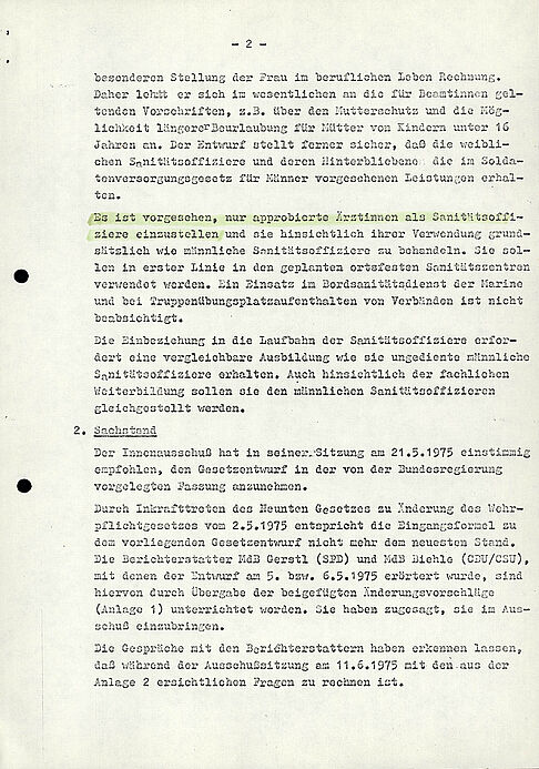 Maschinenschriftliches Dokument