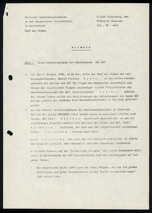 Maschinenschriftliches Dokument