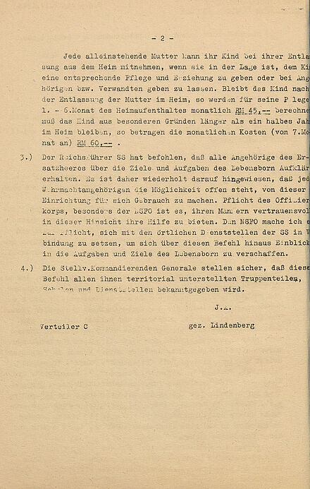 halbseitig bedrucktes Schriftdokument mit unterstrichenen Passagen