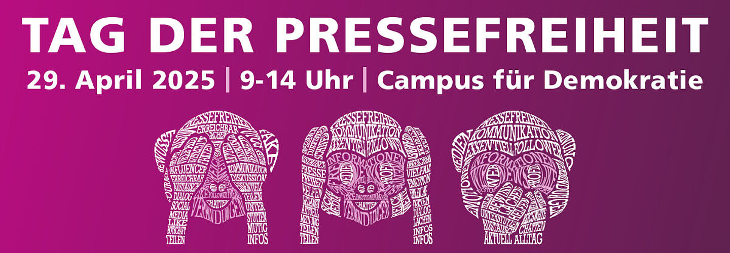 Plakat zum Tag der Pressefreiheit 2025 mit Logos der Kooperationspartner