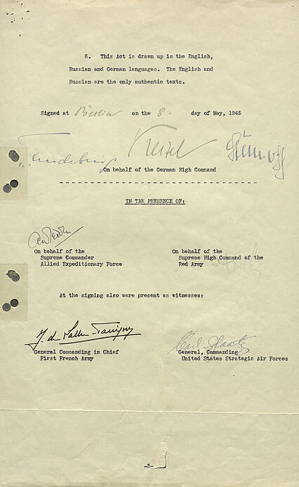 Die Gesamt-Kapitulation von Berlin-Karlshorst (englischer Text, Seite 3) vom 09.05.1945