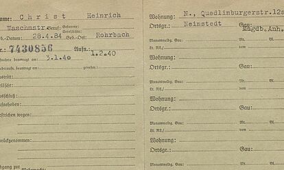 NSDAP-Zentralkarteikarte von Heinrich Christ
