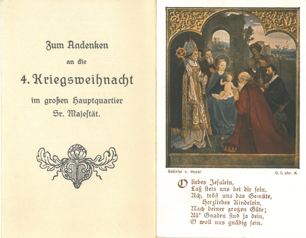 Andachtsbild zur Kriegsweihnacht im Großen Hauptquartier, 1917