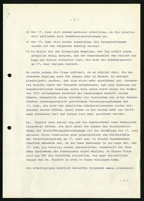 Zweite Seite eines Vermerks des Regierungsrats Klar im Bundesministerium für gesamtdeutsche Fragen vom 29. Januar 1968