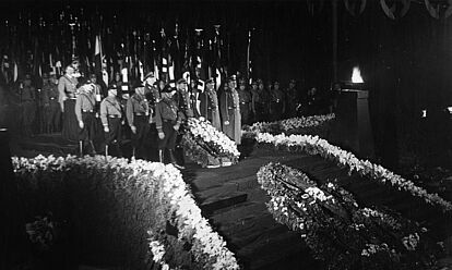 Trauerfeier für Wilhelm Gustloff in Schwerin im Februar 1936