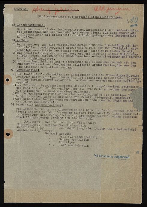 Maschinengeschriebenes Dokument