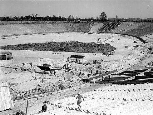 Bau des Olympiastadions im Mai 1935