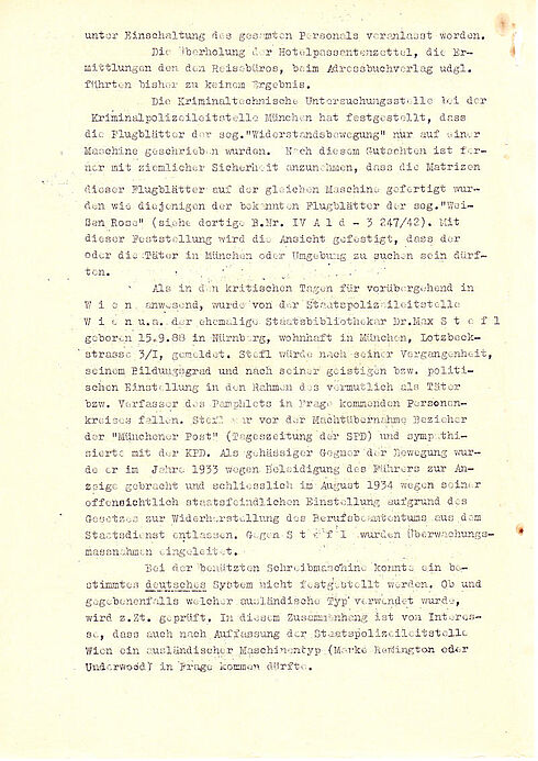 Rundschreiben der Staatspolizeileitstelle München an das Reichssicherheitshauptamt sowie an alle süddeutschen Staatspolizeileitstellen vom 11.02.1943, Seite 2