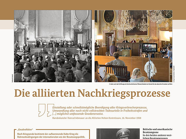 Ausstellung Rastatter Prozesse Tafel 20: „Die alliierten Nachkriegsprozesse“