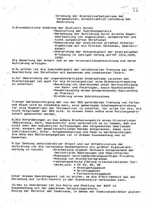 Vorschläge und Meinungen der SED-Mitglieder der Kriminalpolizei des Volkspolizei-Kreisamtes Cottbus zur Lösung aktueller Probleme vom 17. November 1989, Seite 2