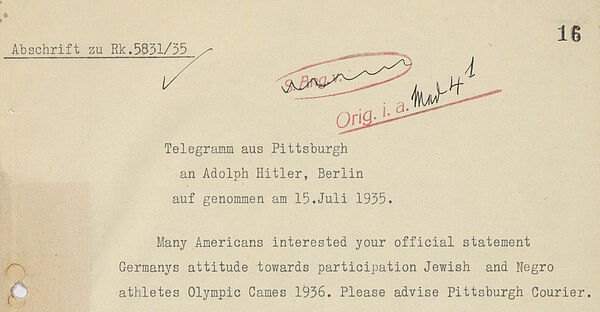 Maschinengeschriebenes Dokument