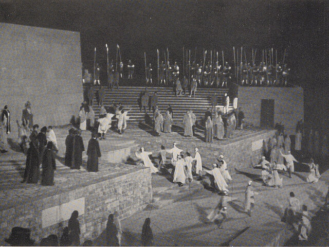 Aufführung der Oper „Herakles“ von Georg Friedrich Händel in der Dietrich Eckart-Freilichtbühne während der Olympischen Sommerspiele 1936 