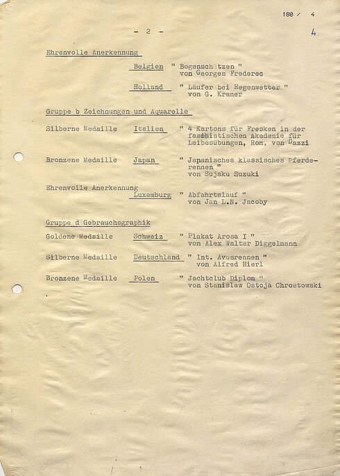 Preisverteilung beim Kunstwettbewerb der Olympischen Sommerspiele 1936 in Berlin (Seite 4)