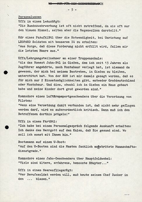 Maschinengeschriebenes Dokument