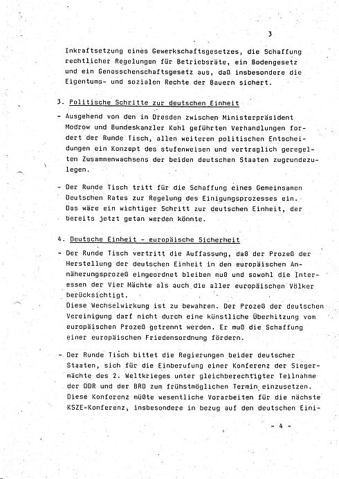 Positionspapier der National-Demokratischen Partei Deutschlands und der Bürgerbewegung „Demokratie Jetzt“ für den Runden Tisch zu den Regierungsverhandlungen im Einigungsprozess vom Februar 1990, Seite 3