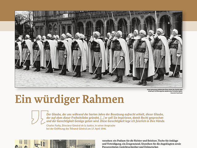 Ausstellung Rastatter Prozesse Tafel 6: „Ein würdiger Rahmen“