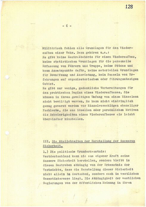 Maschinengeschriebenes Dokument