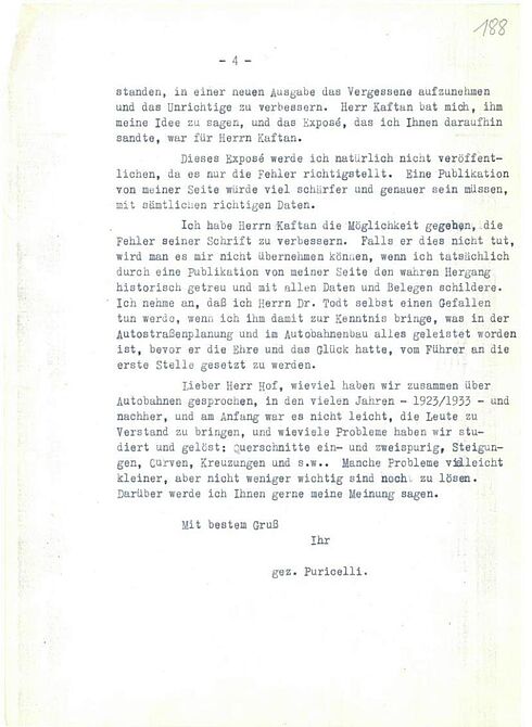 Schreiben von Piero Puricelli an Willy Hof vom 3. Dezember 1937 (Seite 4)