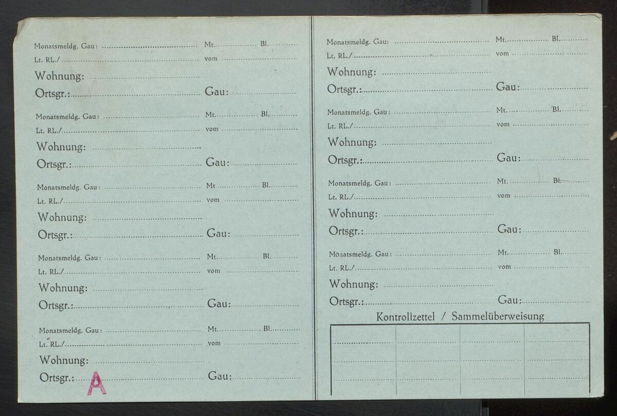 Karteikarte aus der Gaukartei von Anna Winters Karteikarte aus der Gaukartei von Anna Winters
