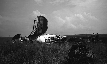 Wreckage of a US bomber near Oschersleben in July 1944