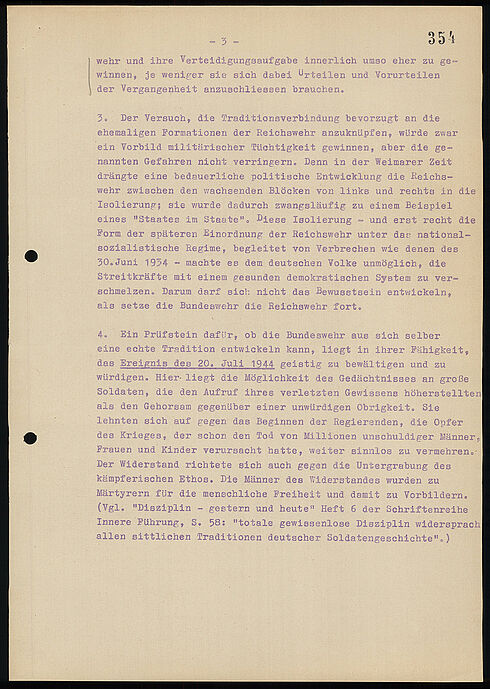 Maschinengeschriebenes Dokument