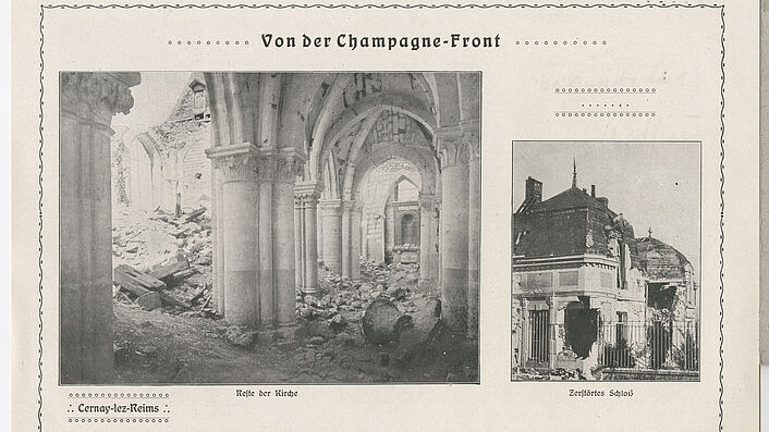 Aus der Beilage zum 'Champagne-Kamerad', der Feldzeitung der 3. Armee: Fotos 'Von der Champagne-Front', 1916