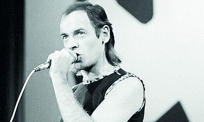 Udo Lindenberg bei seinem Auftritt am 25. Oktober 1983 im Palast der Republik in Ost-Berlin
