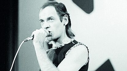 Udo Lindenberg bei seinem Auftritt am 25. Oktober 1983 im Palast der Republik in Ost-Berlin