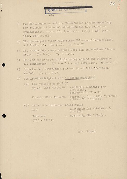 Maschinengeschriebenes Dokument