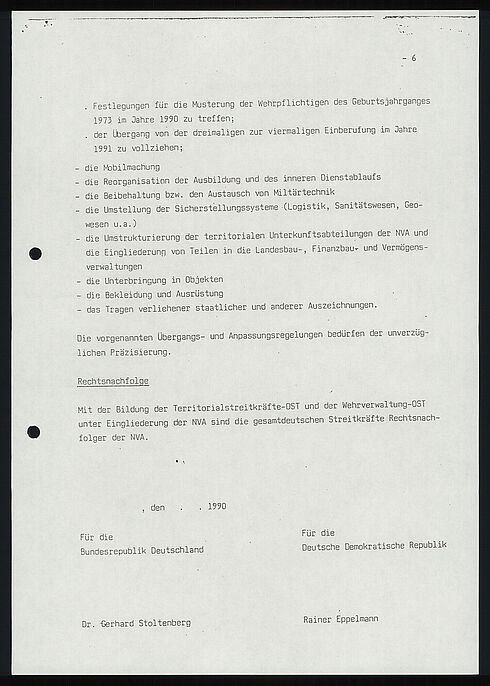 Maschinenschriftliches Dokument