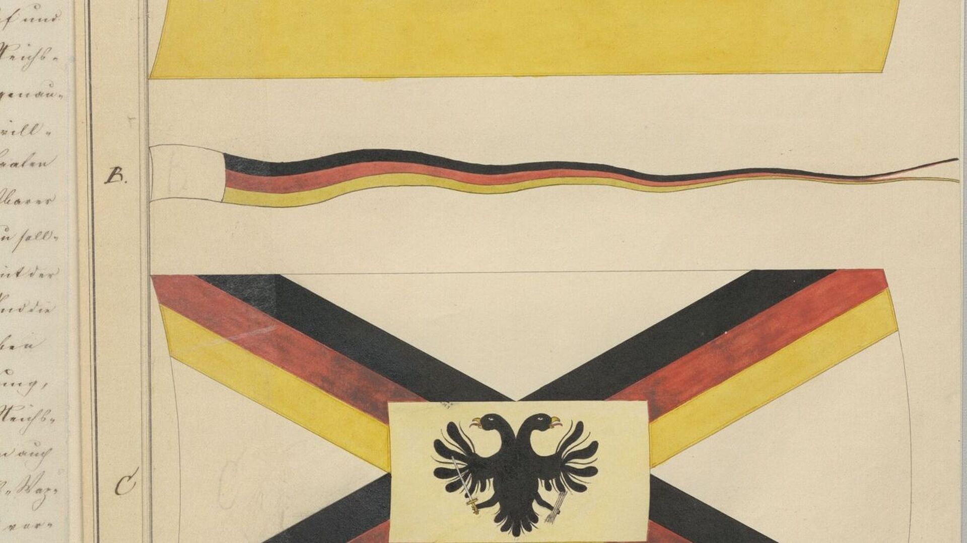 Ein vorgeschlagener Entwurf für die deutsche Flagge