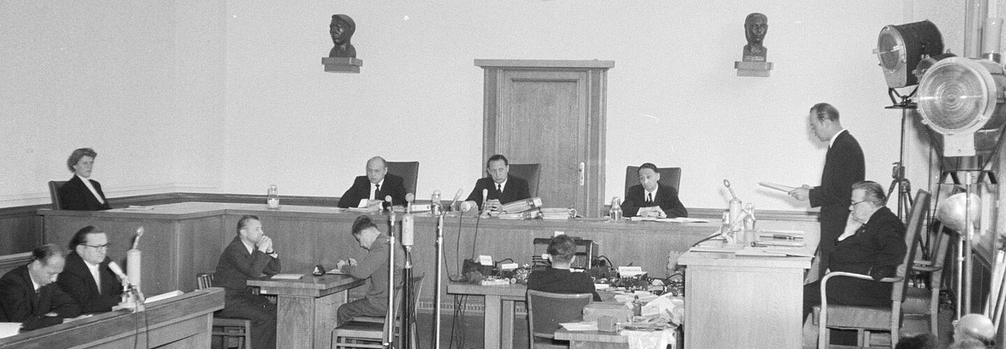 Prozess gegen Wilhelm Lehmann u. a. vor dem Obersten Gericht, 1955.