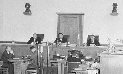 Prozess gegen Wilhelm Lehmann u. a. vor dem Obersten Gericht, 1955.