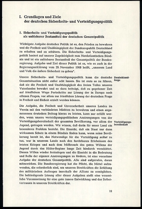 Weißbuch 1969 zur Verteidigungspolitik der Bundesregierung