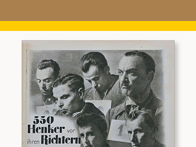 Ausstellung Rastatter Prozesse Tafel 15: Neue Berliner Illustrierte, 5/1947