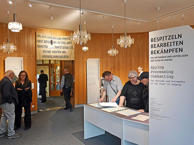 The first visitors to the exhibition