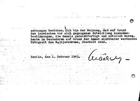 maschinengeschriebenes Dokument