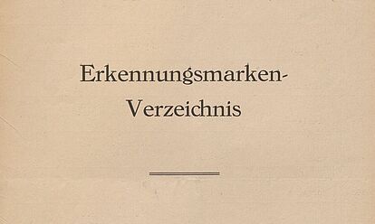 Deckblatt 'Erkennungsmarken-Verzeichnis'