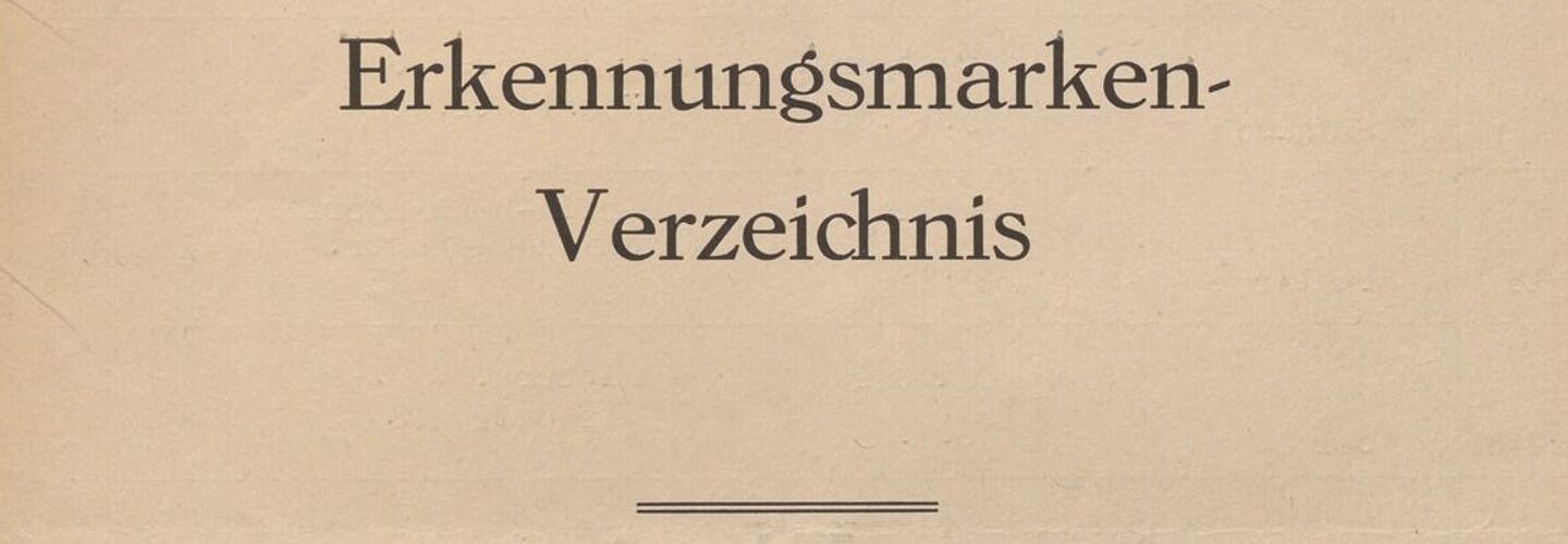 Beispielauszüge Erkennungsmarkenverzeichnisse Deckblatt "Erkennungsmarken-Verzeichnis"