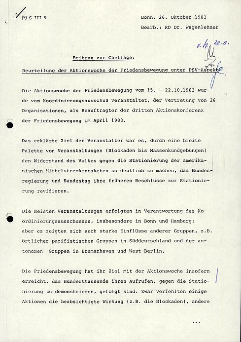 Maschinengeschriebenes Dokument