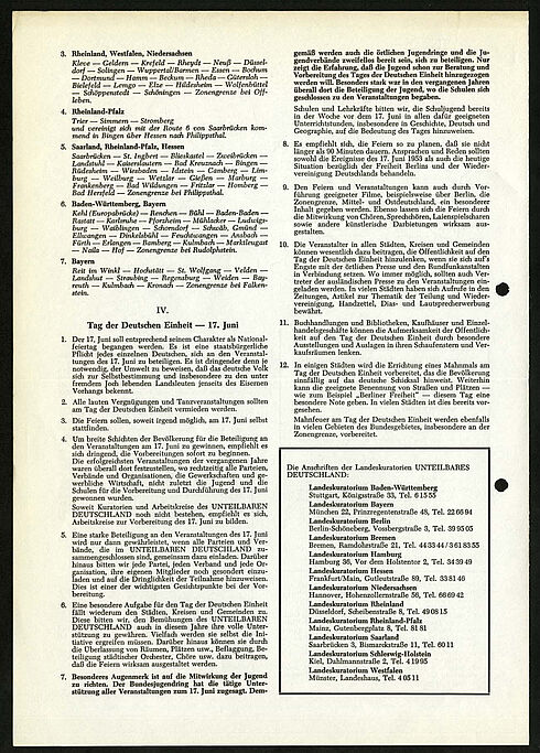 Vierte Seite des Plakates zum "Tag der Deutschen Einheit und Freiheit", 1961