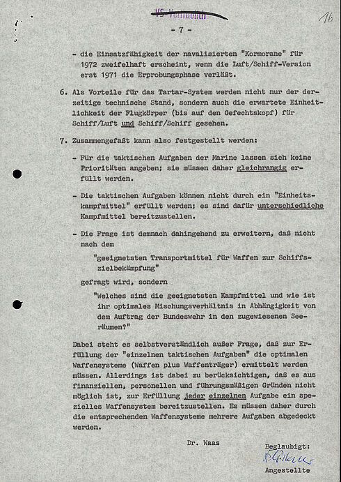 Maschinengeschriebenes Dokument