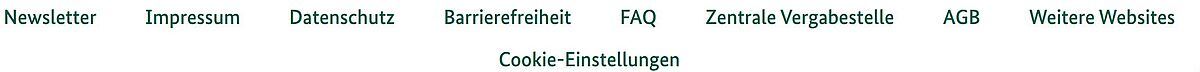 Footer der BArch-Website mit neun Verlinkungen