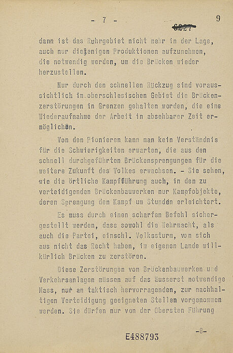 Siebte Seite eines zehnseitigen Berichts in Maschinenschrift 